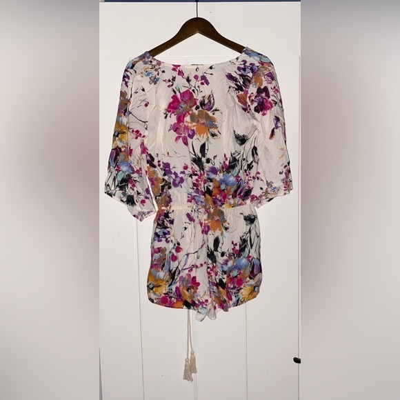 Umgee Floral‎ Romper Dainty Feminine Women S Boho Prairie Cottagecore Rayon - Picture 7 of 7